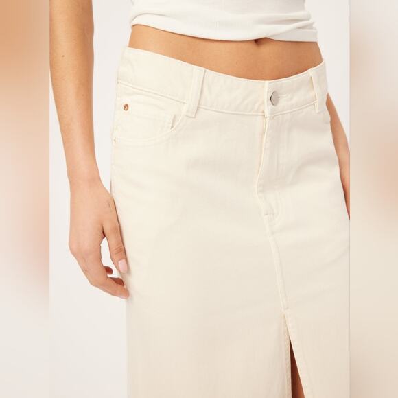 Rtr DL1961 Asra Low Rise Denim Maxi Skirt sz30 (10) High Front Slit Hem Solid - Picture 4 of 15